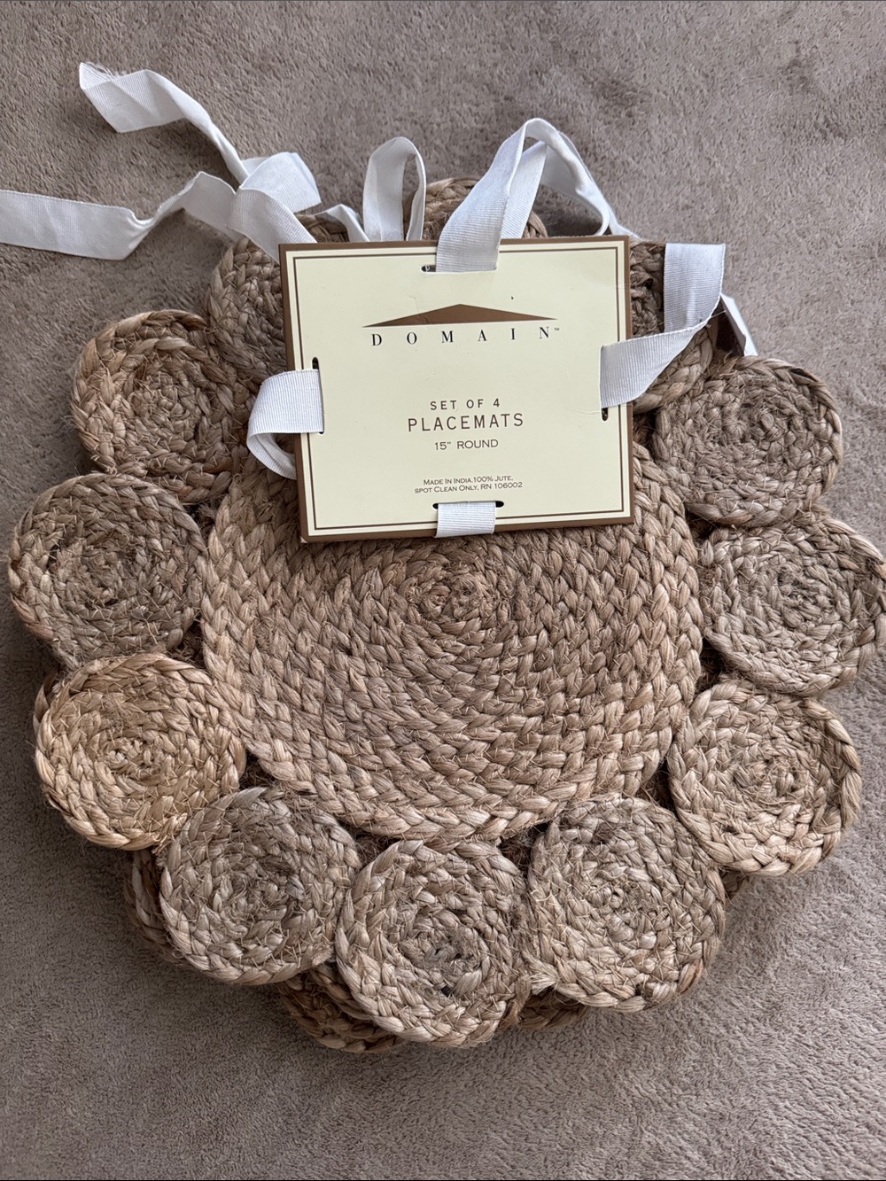 Homegoods Domain Set of 6 Jute Seagrass 15” Placemats
